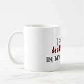 私は死んだ豆の白ハロウィーンコーヒーマグを見る コーヒーマグカップ (左)