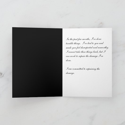 私は残念です カード (内部)