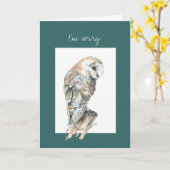 私は残念な水彩画のメンフクロウの鳥の芸術です カード (黄色い花)