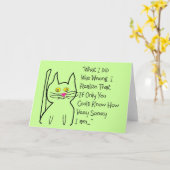 "私は残念な"挨拶状です--猫のデザイン カード (黄色い花)