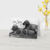 私は残念-子犬の友人です カード (黄色い花)