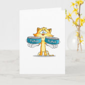 私は残念-猫です カード (黄色い花)