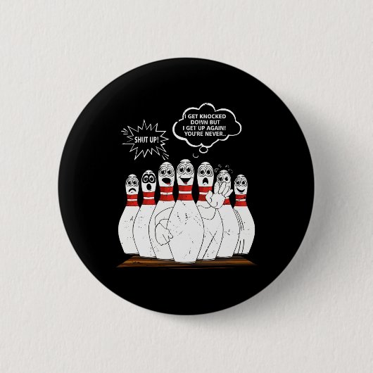 私は殴られたが、あなたは二度と起きない 缶バッジ (正面)