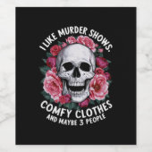 私は殺人番組が面白い服を着たハロウィーンが好きだ ワインラベル (シングルラベル)