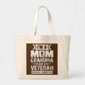 私は母おばあちゃんで退役軍人なし ラージトートバッグ (正面)
