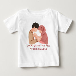 👶「私は母からチャームを、私はパパから技能を得る」💖 ベビーTシャツ