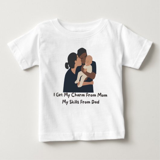 👶「私は母からチャームを、私はパパから技能を得る」💖 ベビーTシャツ (正面)