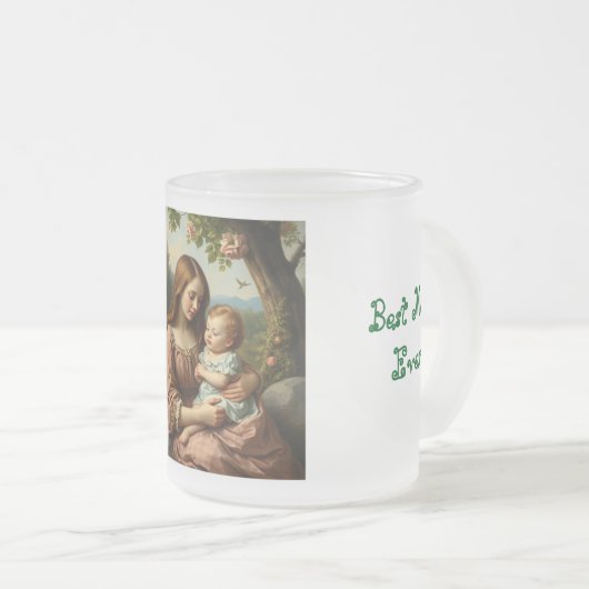 私は母が今まで最高の印刷された事が好パーソナライズされたきだ フロストグラスマグカップ (正面右)