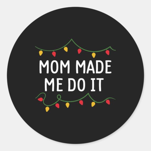 私は母が私を作ったクリスマスの衣装に合わない ラウンドシール (正面)