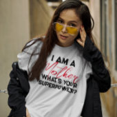 私は母であんたの超大国は？おもしろい Tシャツ