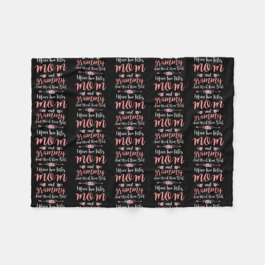 私は母とグラミーの母の2つのタイトルを持おもしろいつ フリースブランケット (正面(横))