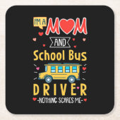 私は母とスクールバスの運転手だ スクエアペーパーコースター (正面)