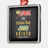 私は母とスクールバスの運転手だ メタルオーナメント (左)