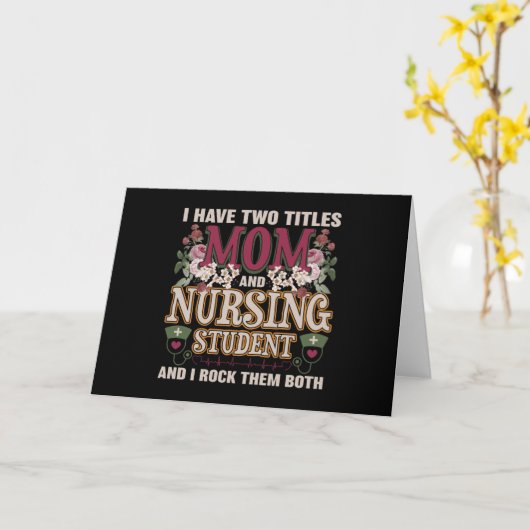 私は母と看護学生の2つのタイトルを持っているフローラ カード (黄色い花)
