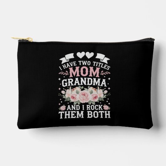私は母と祖母の可愛い母の日の2つのタイトルを持っている アクセサリーポーチ (正面)