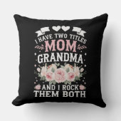 私は母と祖母の可愛い母の日の2つのタイトルを持っている クッション (正面)