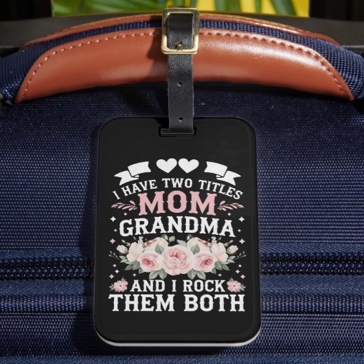 私は母と祖母の可愛い母の日の2つのタイトルを持っている ラゲッジタグ (正面インサイチュ2)