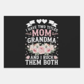 私は母と祖母の可愛い母の日の2つのタイトルを持っている ラッピングペーパーシート (正面)