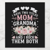 私は母と祖母の可愛い母の日の2つのタイトルを持っている ワインラベル (シングルラベル)