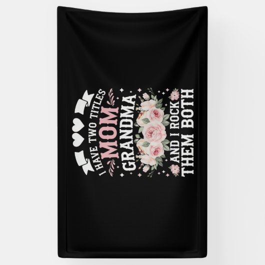 私は母と祖母の可愛い母の日の2つのタイトルを持っている 横断幕 (縦)