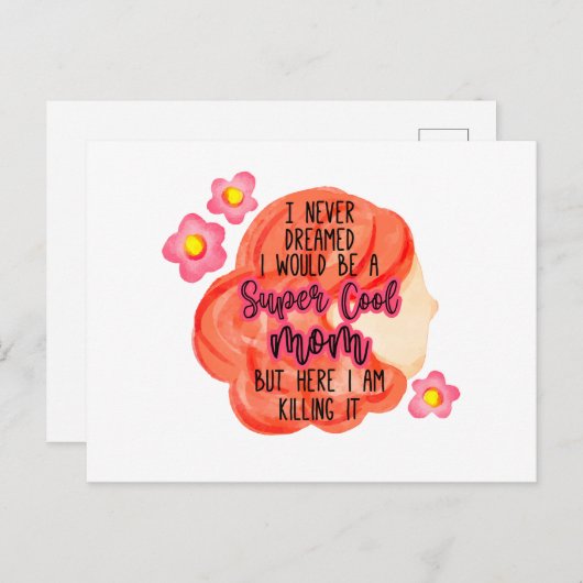私は母になるとは夢にも思わなすごいクールい ポストカード (正面/裏面)