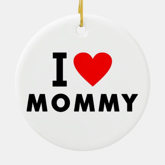 私は母のハートママ文字メッセージ母のシンボル大好き セラミックオーナメント (裏面)
