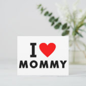 私は母のハートママ文字メッセージ母のシンボル大好き ポストカード (スタンド正面)