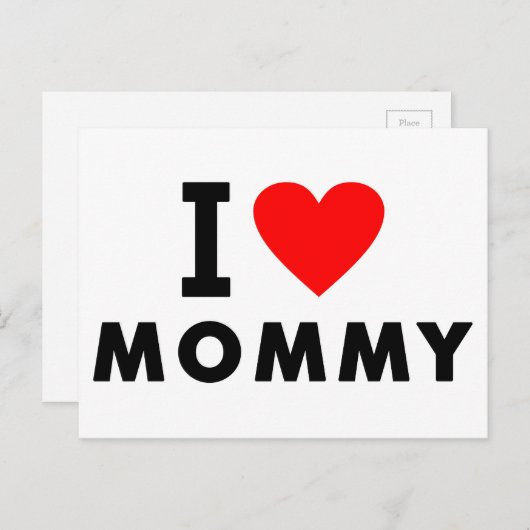 私は母のハートママ文字メッセージ母のシンボル大好き ポストカード (正面/裏面)