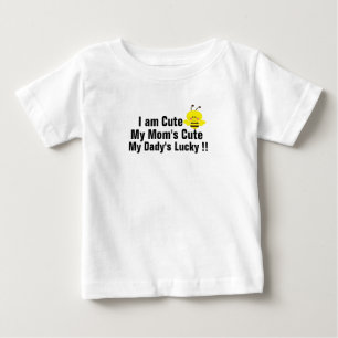 私は母の可愛いパパのラッキーシャツデザイン ベビーTシャツ