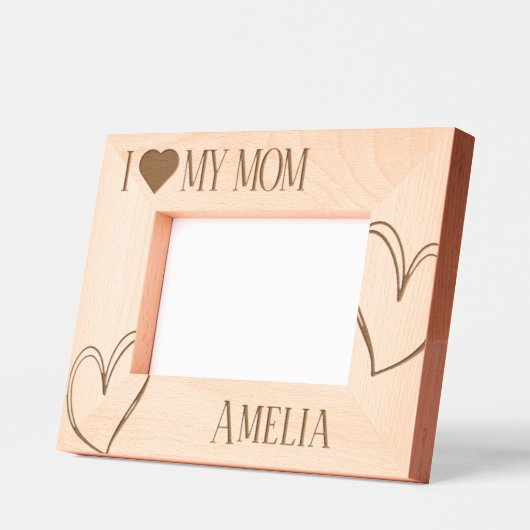 私は母の日の写真枠が大好き レーザー彫刻フレーム (左)