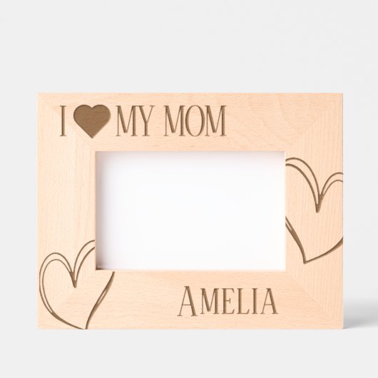 私は母の日の写真枠が大好き レーザー彫刻フレーム (正面)