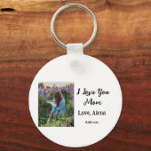私は母の日を追加の写真の文字を愛エレガントしている キーホルダー (裏面)