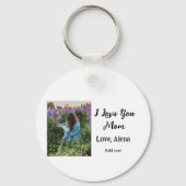 私は母の日を追加の写真の文字を愛エレガントしている キーホルダー (裏面)