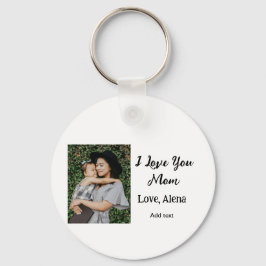 私は母の日を追加の写真の文字を愛エレガントしている キーホルダー