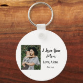 私は母の日を追加の写真の文字を愛エレガントしている キーホルダー (裏面)