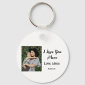 私は母の日を追加の写真の文字を愛エレガントしている キーホルダー (裏面)