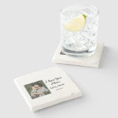 私は母の日を追加の写真の文字を愛エレガントしている ストーンコースター (横)