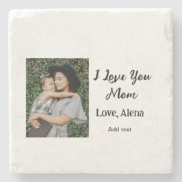 私は母の日を追加の写真の文字を愛エレガントしている ストーンコースター