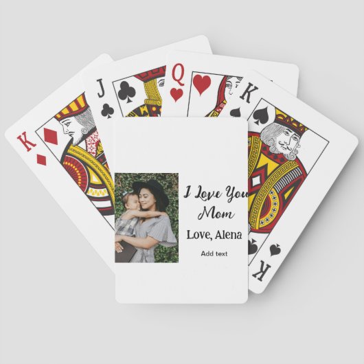 私は母の日を追加の写真の文字を愛エレガントしている トランプ (裏面)