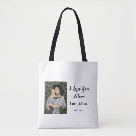 私は母の日を追加の写真の文字を愛エレガントしている トートバッグ