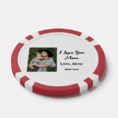 私は母の日を追加の写真の文字を愛エレガントしている ポーカーチップ (シングル)