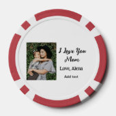 私は母の日を追加の写真の文字を愛エレガントしている ポーカーチップ (裏面)