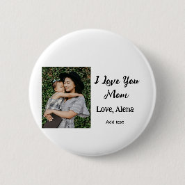 私は母の日を追加の写真の文字を愛エレガントしている 缶バッジ