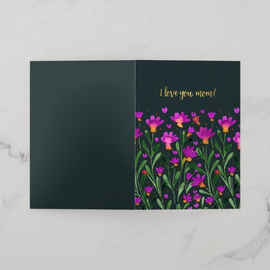 私は母の日忘れに花を咲かせるのではなく、私はあなたのお母さんを愛している 箔シーズンカード (外側レイダウン)