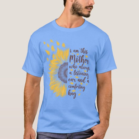 私は母ひまわりやる気を起こさせるのギフトガール Tシャツ (正面)