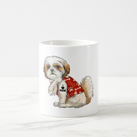 私は母タトゥーシーズー（犬）Tzu母おもしろい母_s日が大好き コーヒーマグカップ (中央)
