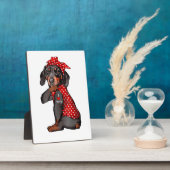 私は母タトゥーダッシュントおもしろいドッグバンドを着て大好き フォトプラーク (側面)