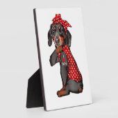 私は母タトゥーダッシュントおもしろいドッグバンドを着て大好き フォトプラーク (側面)