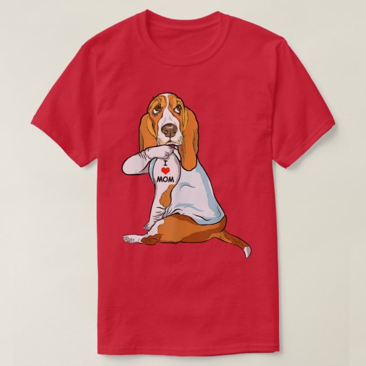 私は母タトゥーバスセットハウンド母の犬の恋人の女性が大好き Tシャツ (デザイン正面)