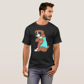 私は母タトゥーボクサー犬が大好き Tシャツ (正面フル)
